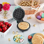 Dash Mini Waffle Maker- Compact Electric Iron for Creative Homemade Treats - Nonstick Surface - Easy-to-Clean - Perfect for Kids & Families - Aqua,(Pack of 6)