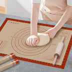 Pastry Mat, 0.7mm Extra Thick 32 x 24 Inches Large Non Stick Silicone Baking Pad, Pie Crust Rolling Supplies for Making Christmas Cookies Bread, Easy to Clean