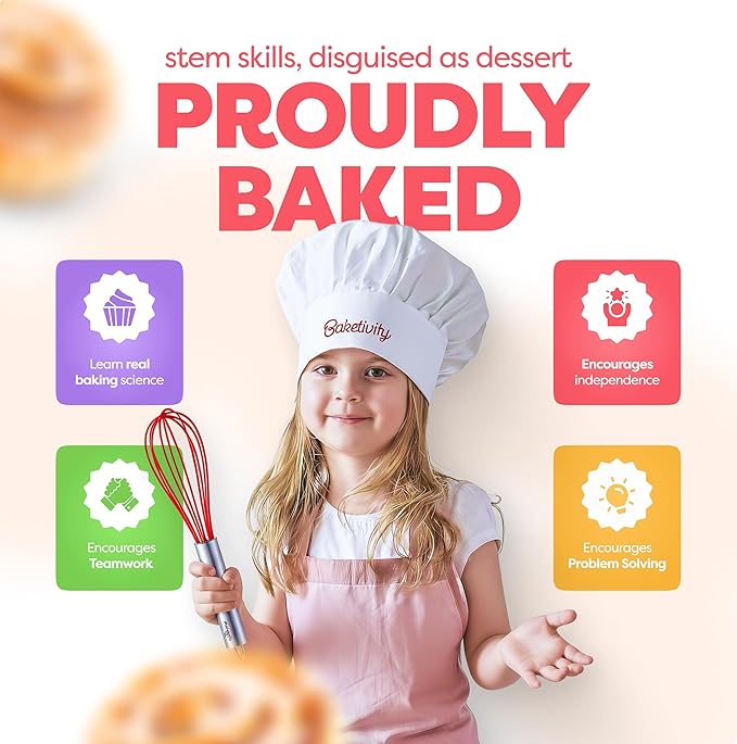 BAKETIVITY Kids Baking DIY Activity Kit - Bake Delicious Cinnamon Buns with Pre-Measured Ingredients – Best Gift Idea for Boys and Girls Ages 6-12