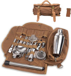 31Pcs Travel Bartender Kit–Bartending Kit with Bar Tools Bartender Accessories,Canvas Tool Bag–Professional Stainless Steel Bar Tools Set,Bar Set Cocktail Shaker Set for Home Cocktail Making,Camping
