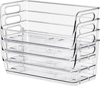 Sorbus Stackable Storage Bins Open Front, Clear Stackable Storage Bins, Pantry Bins for Storage and Organization, Acrylic Stackable Bins for Kitchen, Clear Pantry Organizer Bins (Small Wide 2 Pack)