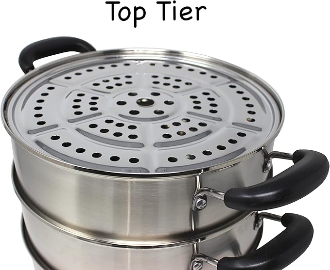 CONCORD 3 Tier Premium Stainless Steel Steamer Set (26 CM)