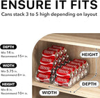 Simple Houseware Soda Can Organizer and Dispenser for Refrigerator / Pantry, Clear, Set of 4
