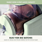 GreenPan Frost Ice Cream Maker & Slushie Machine, Soft Serve, Sorbet, Margaritas, Milkshakes, Frozen Yogurt, No Pre-Freezing, Ready in 15 Mins, 6 Modes, 7 Textures, Self-Cleaning, Family Size, Green