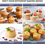2 Packs 24 Cups Silicone Muffin Pan with Metal Reinforced Frame Mini Size Cupcake Pan Tray Egg Bites Silicone Circle Cookie Molds Muffin Tin Tart Pans Baking Sheet Set for Breakfast Sandwiches