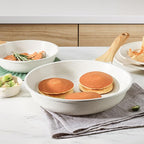 SENSARTE Nonstick Ceramic Frying Pan Skillet, 8-Inch Omelet Pan, Healthy Non Toxic Chef Pan, Induction Compatible Egg Pan with Heat Resistant Handle, PFAS-Free, White (Pack of 2)