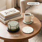 Lazebox Coasters Set of 8 for Drinks, 4 Inch Large Coasters for Coffee Table, Tabletop Protection for Hot & Cold Drinks, Versatile Coasters for Home Decor, Non-Slip & Easy to Clean