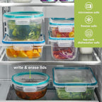 Snapware Plastic Total Solution 5-Pack (Mixed Sizes) Food Storage Containers Set, Leakproof & Airtight Plastic Locking Lids Rectangular Tupperware, BPA-Free Lids, Microwave Dishwasher Freezer Safe