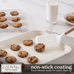 Country Kitchen Nonstick Stackable Bakeware Set - Deluxe Heavy Duty, Durable, Easy Release Baking Set, 8 Pcs, Cream