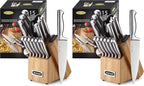 McCook® Knife Sets,German Stainless Steel Knife Block Sets with Built-in Sharpener (Pack of 2)