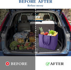 WISELIFE Reusable Grocery Shopping Bags 10 Pack Large Foldable Tote Bags Bulk, Long Handle for Shopping Groceries Clothes (New 5 Colors)
