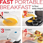 Dash Deluxe Egg Bite Maker - Electric Egg Bite Maker for Healthy Protein Snacks - Quick Cleanup, Space-Saving Design & Non-Slip Feet - 4 Servings, Black