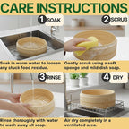 HAPPI STUDIO Bamboo Steamer Basket Set - 10 Inch Large Dumpling 2 Tier for Pots - Asian Cooking Dim Sum Bao Buns Momo Rice - Natural Chinese Steam Baskets Kit with Stainless Steel Ring (10-inch Extra Deep Bamboo Steamer w/ Ring)