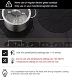 Lazy K Induction Cooktop Mat - Silicone Fiberglass Scratch Protector - for Magnetic Stove - Non Slip Pads to Prevent Pots from Sliding During Cooking_ Black (6.2inches)