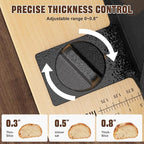 Upgrade Manual Bread Slicer for Homemade Sourdough Bread, Adjustable Thickness with Stainless Steel Serrated Blade, Even Slicing Guide, Non-Slip Suction Cups – Ideal for Home Kitchens and Bakeries