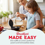 Dash Mini Waffle Maker- Compact Electric Iron for Creative Homemade Treats - PTFE nonstick surface - Easy-to-Clean - Perfect for Kids & Families - White