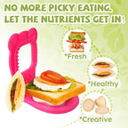 LEPCY Uncrustables Sandwich Maker Sealer Cutter, Crustless Sandwich Cutter, PB&J Uncrustable Maker - Color Rose Red, Square Shape