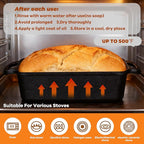 11x5 Inch Cast Iron Loaf Pan, 5.8 Qt Large Dutch Oven Loaf Pan with Lid, Sourdough Bread Baking Pan for Homemade Bread|Meatloaf, Even Heat Distribution & Oven Safe up to 500°F