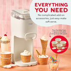 Dash Soft Serve Ice Cream Machine - Frozen Dessert Machine for Soft Serve, Froyo, Sorbet, and Fruit Whips - Compact Design - Features Double Insulated Freezer Bowl - 1-Pint Capacity
