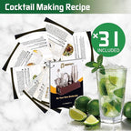 Cocktail Shaker Set Bartender Kit with Bamboo Stand, 15-Piece Stainless Steel Bar Set Accessories, Professional Bartending Kit Home Bar Tools Set with Recipes (Silver, Brown Stand)