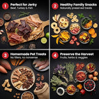 Magic Mill Premium DualZone Food Dehydrator, 16 Stainless Steel Trays with French Doors, Independent Temp Control, Rear Fan, Keep Warm Mode, for Jerky, Fruit, Veggies, Dog Treats, Meal Prep