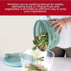 GUZZINI 10" Salad Spinner with Lid - Lichen Green, Wash, Spin & Dry Vegetables, Fruits, Salad, Built in Draining - Fruit Washer Fruit Dryer, Home Gadgets & Kitchen Tools