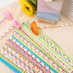 50Pcs Cotton Candy Sticks Cones, 13.78 Inch Random Color Candy Supplies, Paper Straws, Cones for Birthdays, Weddings, Holiday Parties, Candy Making