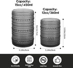 HomeVogue Hobnail Drinking Glasses Set of 12, 12oz & 15oz Vintage Glassware Set Cocktail Glass Set, Embossed Gray Water Tumbler,for Beer, Whiskey,Juice and Various Mixed Drinks