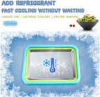 Mini Rolled Ice Cream Maker, Frozen Yogurt Rolls Tray, Instant Cold Plate Ice Cream Maker, Homemade DIY Smoothies, Ideal for Family Activities, Lake Blue