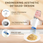 Gravity Electric Salt And Pepper Grinder Set, Automatic Salt And Pepper Grinder Set, Battery Powered (6 AAA Batteries Each), Adjustable Roughness, LED Light, 2 Pack, (Black+White)