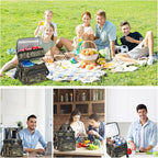 holuxer Insulated Lunch Bag & Lunch Box for Men - Double Deck Reusable Lunch Bag for Women Tote Cooler Bag Leakproof Soft Expandable - Extra Large Lunchbox for Work/Adult/Picnic/Outdoor (Camo，22L)