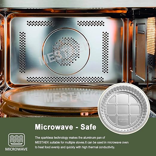10" Deep Round Aluminum Foil Pans with Lids (5 Pack), Heavy Duty Grease-Resistant Foil Containers for Baking, Heating, Meal Prep & Food Storage, 2.7" Depth, 84oz