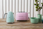 SMEG 2 Slice Toaster with 6 Presets and Defrost Function and Removable Crumb Tray TSF01PKUS, Pink
