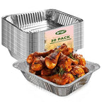 YLT WAX 9x13 Disposable Aluminum Foil Pans 30 Pack, Durable Half Size Deep Extra Heavy Duty Food Containers for Baking, Cooking, Roasting, Heating or Steam Table
