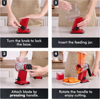 Geedel Rotary Cheese Grater - Upgraded Vegetable Shredder with 4 Interchangeable Blades, Easy to Clean Cheese Shredder with Handle, Kitchen Grater Nuts Grinder for Cutting Cheese, Vegetable, Nuts