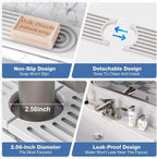 DK177 Faucet Mat for Kitchen Sink - Water Absorbing Stone Tray for Sink, Painted Wood Fast-Drying Faucet Mat, Faucet Splash Guard for Bathroom Counter (White, 15.8" x 4")