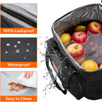 Lifewit Large Lunch Bag, Insulated Lunch Box, Soft Cooler Cooling Tote for Adult Men Women, Black 24-Can (15L)