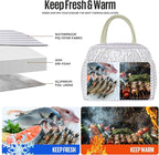 douyadady Lunch Bag Women/Men Lunch Box Women/Men (Grey+White Stripes)