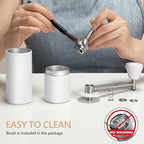 TIMEMORE Chestnut C3S Pro Hand Coffee Grinder, Stainless Steel S2C Conical Burr Manual Coffee Grinder, Coffee Grinder with Foldable Handle, Adjustable Grind Setting for Espresso to French Press, White