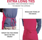 Utopia Kitchen 2 Pack Bib Apron, Adjustable with 2 Pockets, Water and Oil Resistant, Cooking Kitchen Chef Apron for Women Men