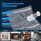 Compact Vacuum Sealer for Food with Visible Tank, Handheld Vacuum Sealer Machine, Includes 30 Reusable Bags, Seal Food 6X Fresh Longer, Wireless & Portable, Suitable for Kitchen and Travel, White