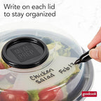 GoodCook 4-Cup Meal Prep Bowls Set with Lids and Dressing Cup, Microwavable Food Storage Containers for Meal Prepping, Set of 10, Black
