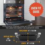 Chef Pomodoro Deluxe Large Carbon Steel Roasting Pan with U-Rack, 18.5 x 14.5-In (47 x 37 cm), Extra-Large, Grey – The Ultimate Solution for Flawless Roasts, BBQs, and Oven-to-Table Entertaining