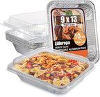 Aluminum Pans with Clear Lids 9x13-10 Pack Aluminum Foil Pans, Heavy Duty Disposable Pans for Cooking, Baking, Meal Prep, Parties & Food Storage