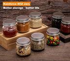 Mason Jars 8 oz 30 Pack- Small Mason Jars With Silver Lids -1/4 Quart Canning Jars| Storage Glass Jars With Lids For Jelly, Jam, Honey, Pickles - Spice Glass Jars - With 30 Chalkboard Labels