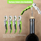 6 Pieces wine key wine opener Professional Waiter Corkscrews Stainless bottle opener Fold Serrated Foil Cutter Key for Family, Company Party,Bars,Restaurants(green)