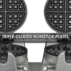 Waring Commercial WW250X Double Side by Side Belgian Waffle Maker, Coated Non Stick Cooking Plates, Produces 50 Waffles Per Hour,120V, 2400W, 5-20 Phase Plug