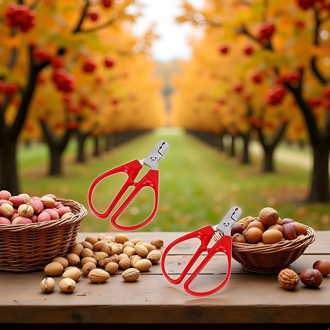 2Pcs Red Peeling The Shell Nut Shell Cracker Seed Pistachio Sheller Opener Peeling Pliers Nut Crackers Artifact Stainless Steel Convenience Hard Case Buster Nut Crackers Specialty Tools and Gadgets