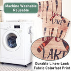 2Pcs Lake House Plastic Bag Holder for Kitchen Essentials, Reusable Hanging Grocery Bag Organizer, Washable Large Grocery Trash Bags Storage Dispenser Lake House Decor for the Home