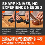 TUMBLER Pro Rolling Knife Sharpener™ - Knife Sharpening Made Easy - Ultimate Gift for Father's Day - Kit with Removable Disc System - 4-Layer Diamond Sharpening Disc & EdgeBoost Ceramic Disc (Black)